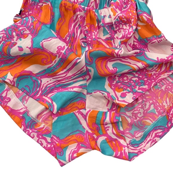 Lilly Pulitzer Deanna Romper Shorely Blue Feeling Tanked Removable Belt Small - Picture 12 of 14